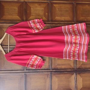 Vintage 100% cotton Guatemalan red dress